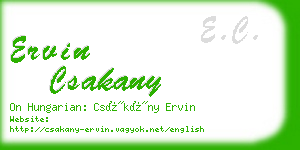 ervin csakany business card